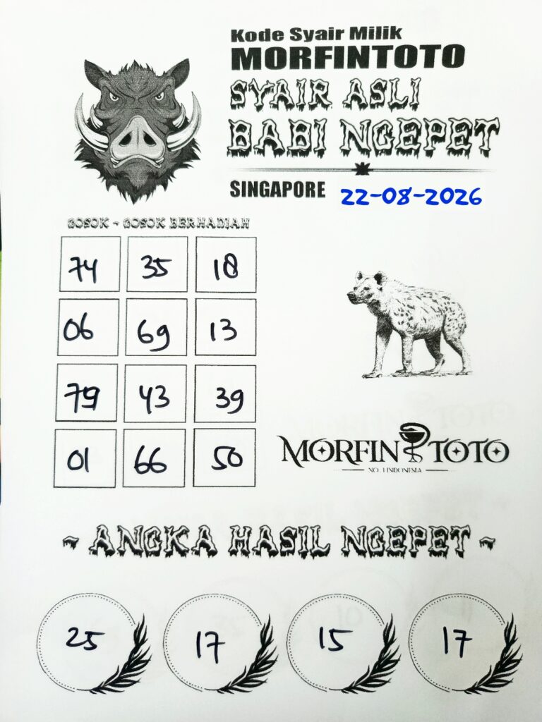 SYAIR TOGEL BABI NGEPET SINGAPORE POOLS 22 AGUSTUS 2226