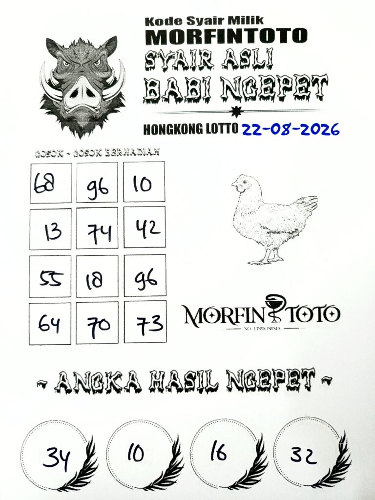 SYAIR TOGEL BABI NGEPET HONGKONG LOTTO 22 AGUSTUS 2226