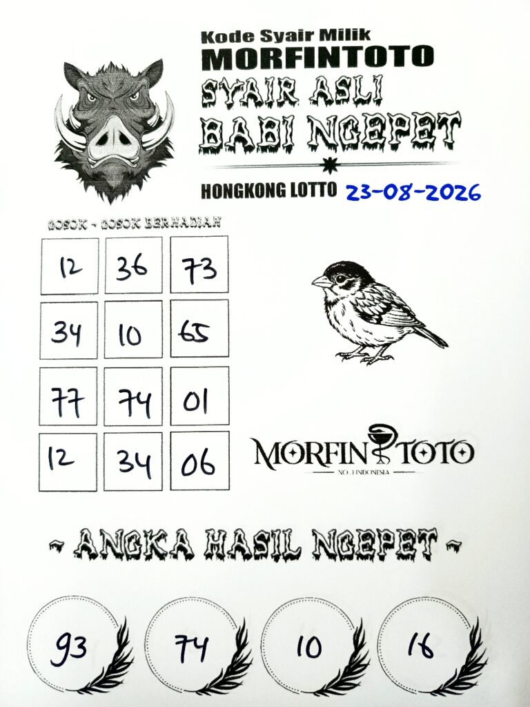 SYAIR TOGEL BABI NGEPET HONGKONG LOTTO 23 AGUSTUS 2326