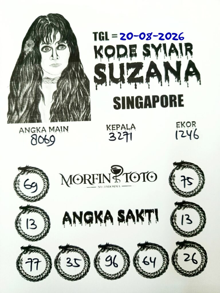 SYAIR TOGEL SUZANA SINGAPORE POOLS 20 AGUSTUS 2026