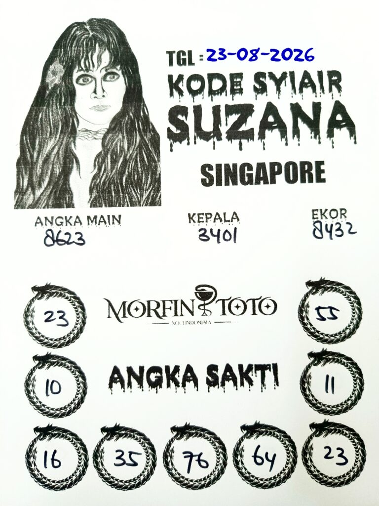 SYAIR TOGEL SUZANA SINGAPORE POOLS 23 AGUSTUS 2326