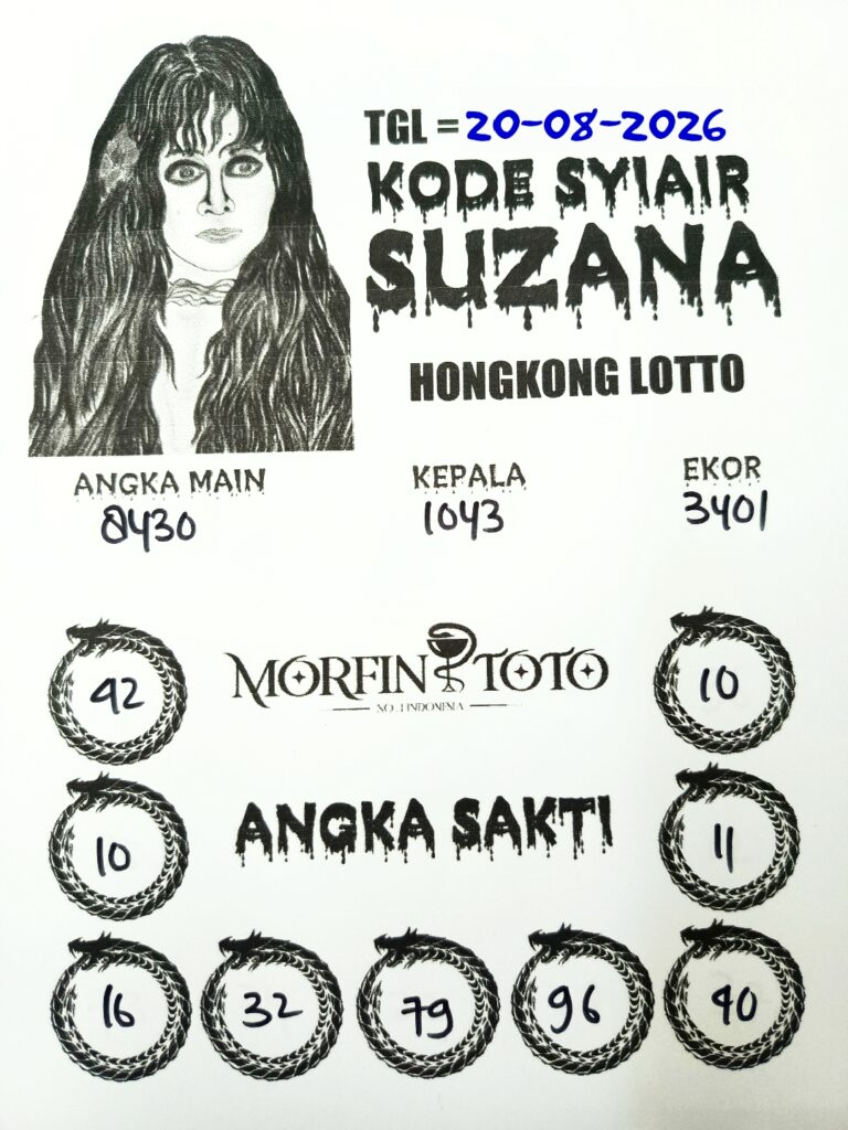 SYAIR TOGEL SUZANA HONGKONG LOTTO 20 AGUSTUS 2026