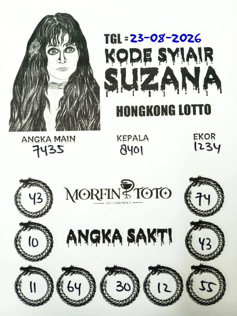 SYAIR TOGEL SUZANA HONGKONG LOTTO 23 AGUSTUS 2326