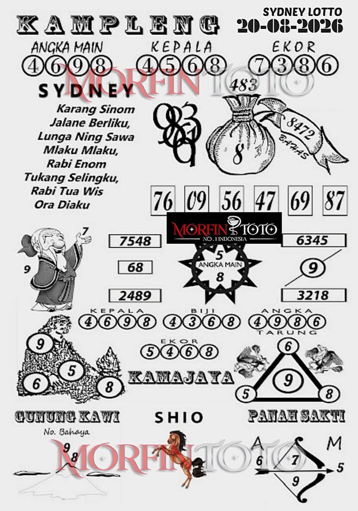 SYAIR TOGEL KAMPLENG SYDNEY LOTTO 20 AGUSTUS 2026