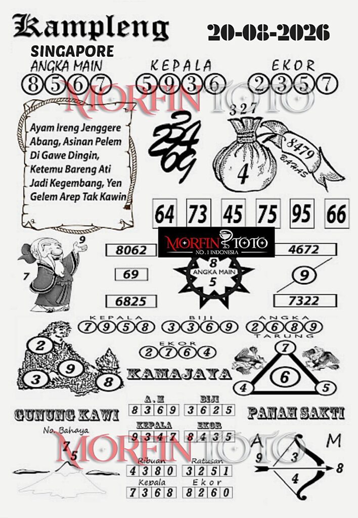 SYAIR TOGEL KAMPLENG SINGAPORE POOLS 20 AGUSTUS 2026