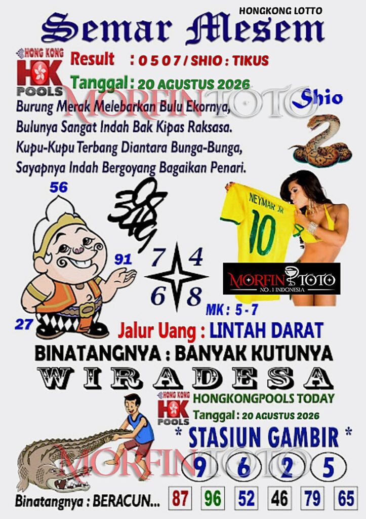 SYAIR TOGEL SEMAR MESEM HONGKONG LOTTO 20 AGUSTUS 2026