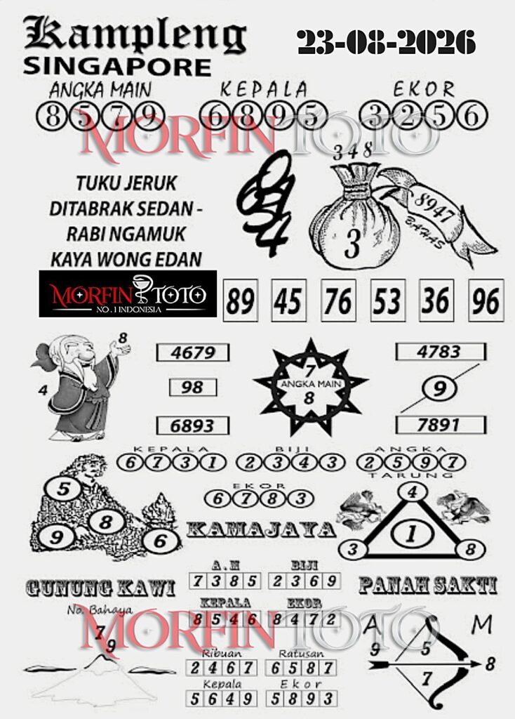 SYAIR TOGEL KAMPLENG SINGAPORE POOLS 23 AGUSTUS 2326