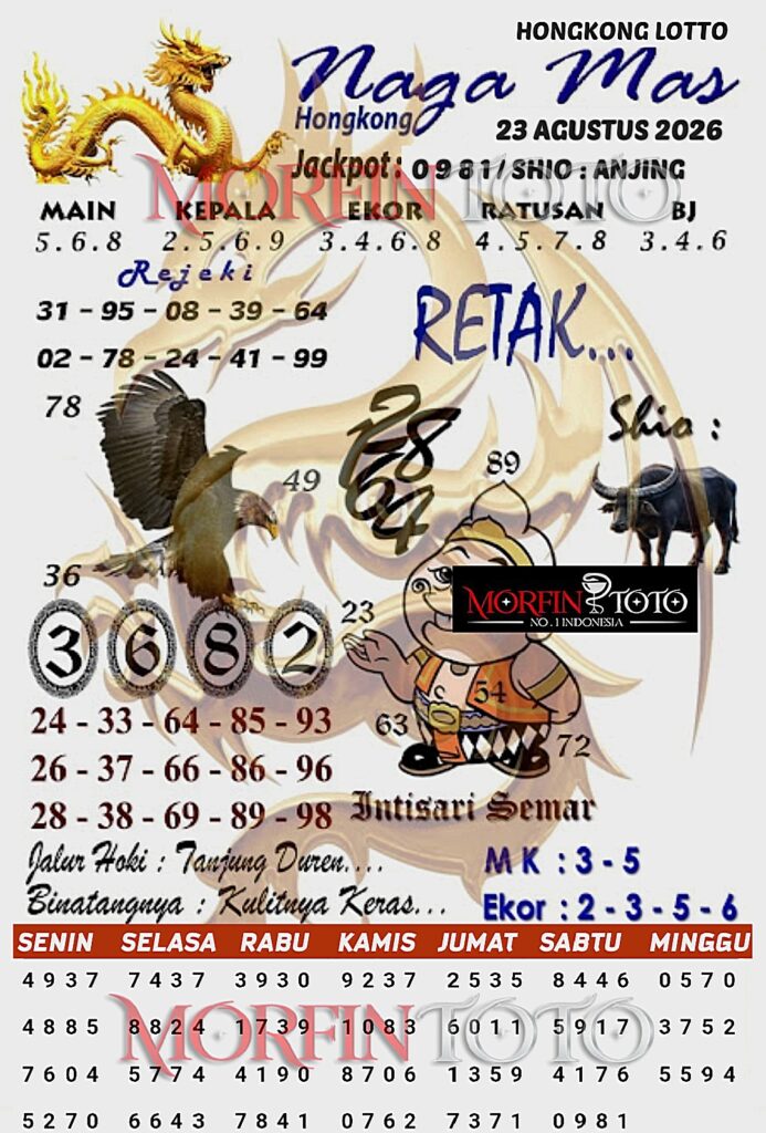 SYAIR TOGEL NAGA MAS HONGKONG LOTTO 23 AGUSTUS 2326