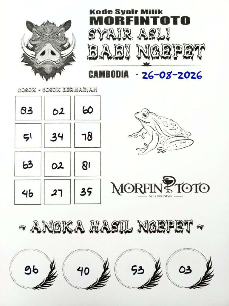SYAIR TOGEL BABI NGEPET CAMBODIA 26 AGUSTUS 2626