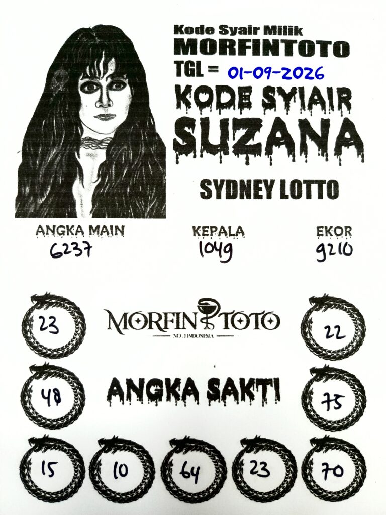 SYAIR TOGEL SUZANA SYDNEY LOTTO 01 SEPTEMBER 2026