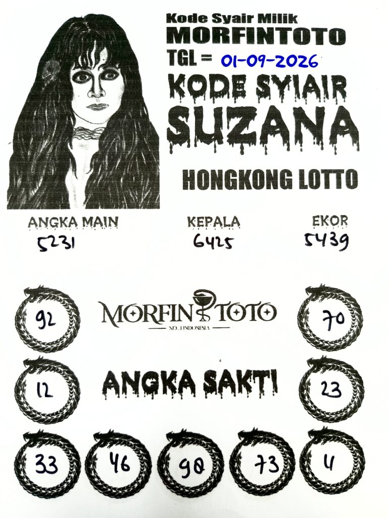SYAIR TOGEL SUZANA HONGKONG LOTTO 01 SEPTEMBER 2026