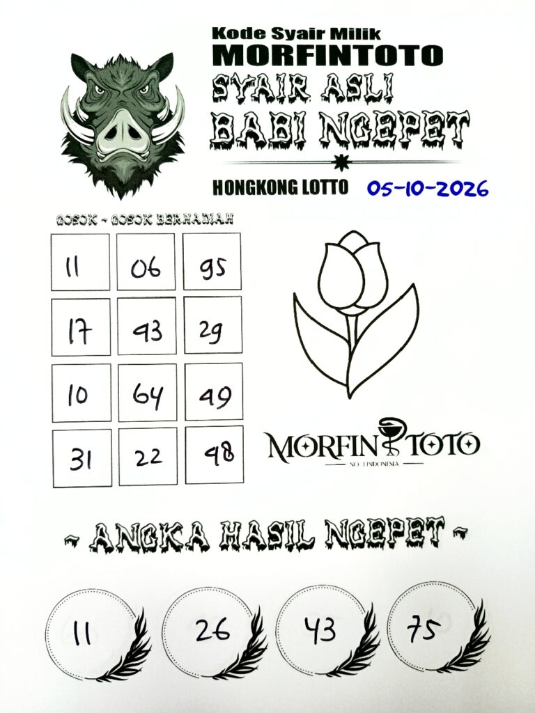 SYAIR TOGEL BABI NGEPET HONGKONG LOTTO 05 OKTOBER 2056