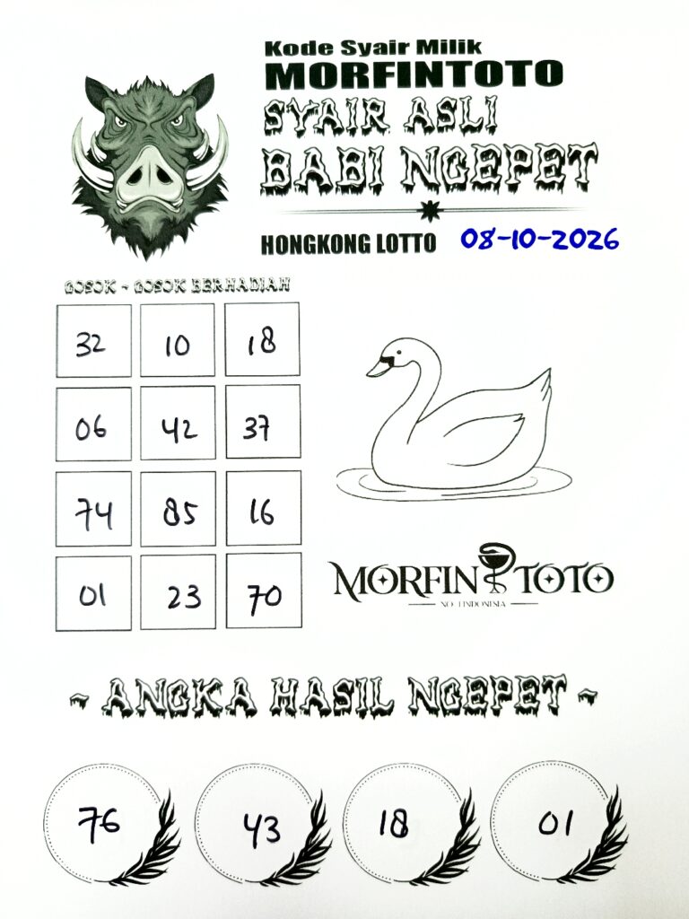 SYAIR TOGEL BABI NGEPET HONGKONG LOTTO 08 OKTOBER 2086