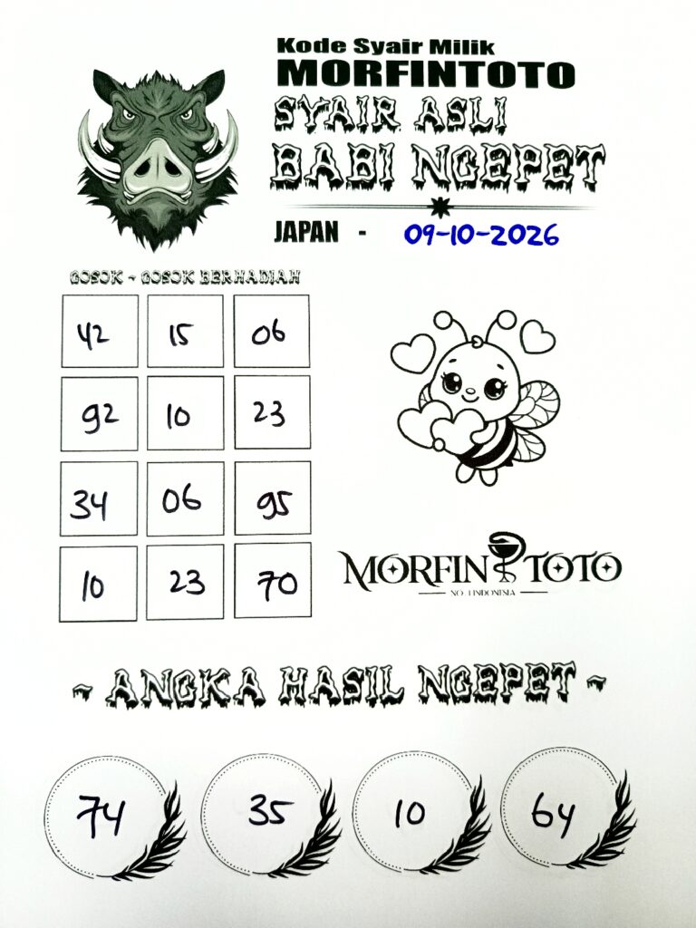 SYAIR TOGEL BABI NGEPET JAPAN 09 OKTOBER 2096