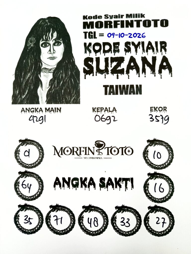 SYAIR TOGEL SUZANA TAIWAN 09 OKTOBER 2096