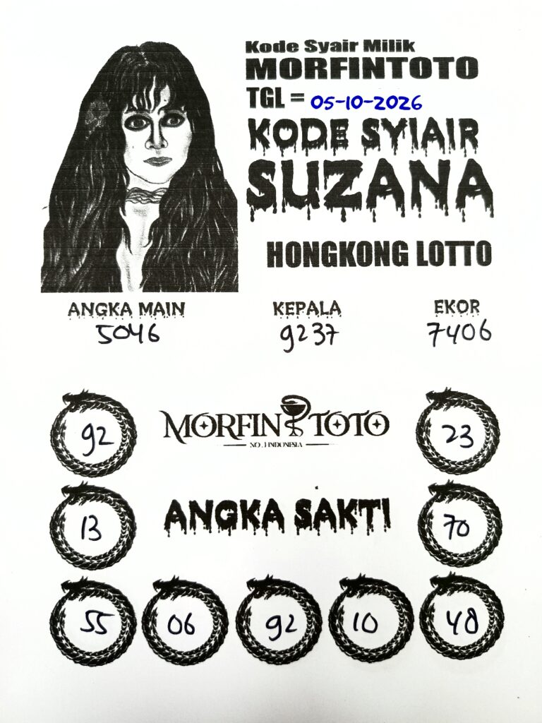 SYAIR TOGEL SUZANA HONGKONG LOTTO 05 OKTOBER 2056