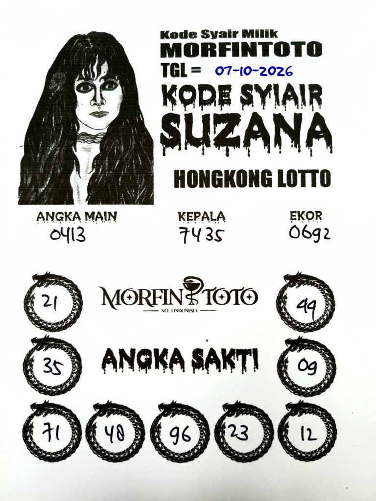 SYAIR TOGEL SUZANA HONGKONG LOTTO 07 OKTOBER 2076