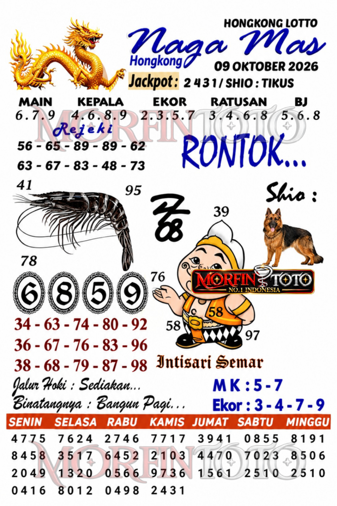 SYAIR TOGEL NAGA MAS HONGKONG LOTTO 09 OKTOBER 2096